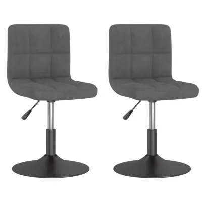 Vrtljiv Jedilni stoli - Vzorci stoli 2 kosa temno siv žamet A1679