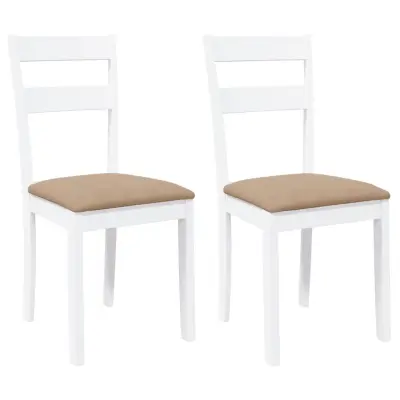 Jedilni stoli - Vzorci stoli z blazinami 2 kosa bele masivne lesene gume A1460