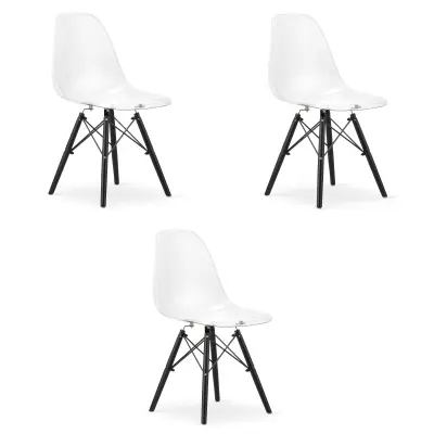 Stol OSAKA prozoren / noge črne x 3
