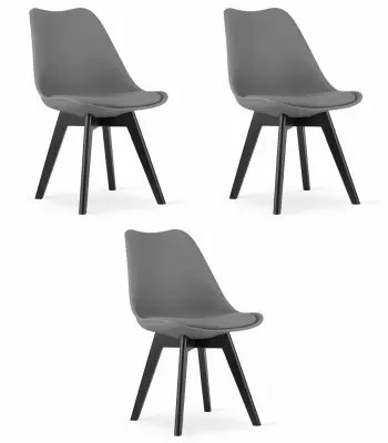 Stol MARK - grafit / črne noge x 3