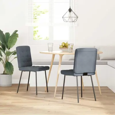 Jedilni stoli - Vzorci stoli 2 kosa temno siv žamet A526