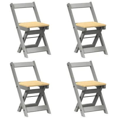 Jedilni stoli - Vzorci stoli 4 kosi Corona siva trdna borovina A669