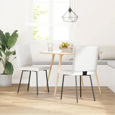 Jedilni stoli - Vzorci stoli 2 kosa belo umetno usnje A32