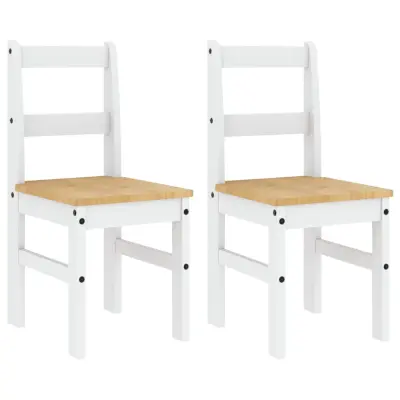 Jedilni stoli - Vzorci stoli 2 kosa Panama bela 40x46x90 cm trdna borovina A369