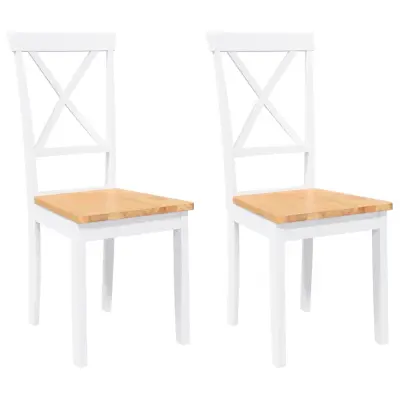 Jedilni stoli - Vzorci stoli 2 kosa bele masivne lesene gume A184