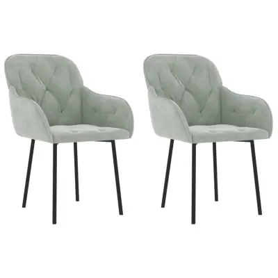 Jedilni stoli - Vzorci stoli 2 kosa svetlo siv žamet A460