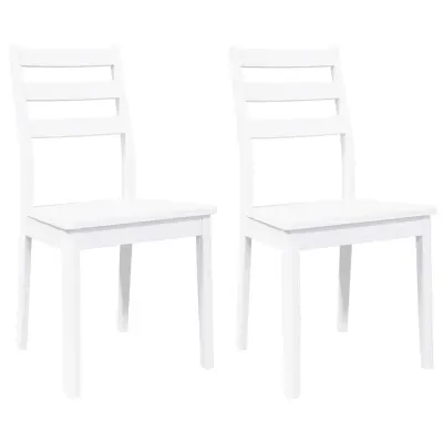 Jedilni stoli - Vzorci stoli 2 kosa bele masivne lesene gume A182