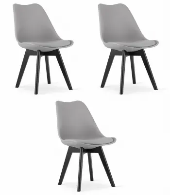 Stol MARK - siv / črne noge x 3