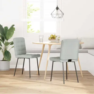 Jedilni stoli - Vzorci stoli 2 kosa svetlo siv žamet A469