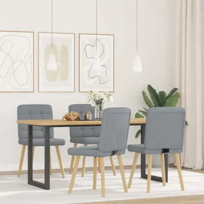 Jedilni stoli - Vzorci stoli 4 kosi svetlo sivo blago A918