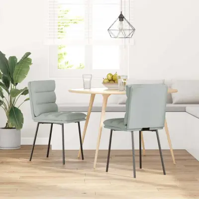 Jedilni stoli - Vzorci stoli 2 kosa svetlo siv žamet A464