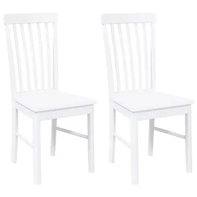 Jedilni stoli - Vzorci stoli 2 kosa bele masivne lesene gume A190