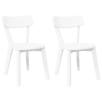 Jedilni stoli - Vzorci stoli 2 kosa bele masivne lesene gume A185