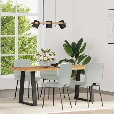 Jedilni stoli - Vzorci stoli 4 kosi svetlo siv žamet A896