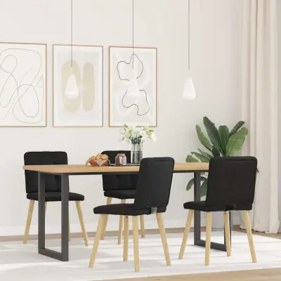 Jedilni stoli - Vzorci stoli 4 kosi črno blago A705