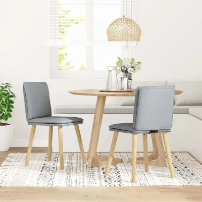 Jedilni stoli - Vzorci stoli 2 kosa svetlo sivo blago A486