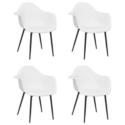 Jedilni stoli - Vzorci stoli 4 kosi bele barve PP A635