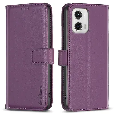 BINFEN COLOR BF17 denarnica usnjen ovitek za telefon za Motorola Moto G73 5G magnetna torbica za stojalo za telefon