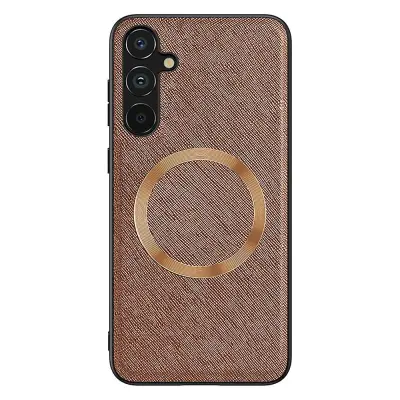 Za Samsung Galaxy A54 5G magnetna torbica za telefon Usnje+TPU ovitek za telefon s križno teksturo