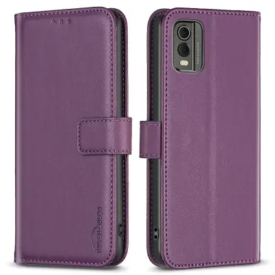 BINFEN COLOR BF17 za Nokio C32 stojalo za telefon PU usnje + ovitek za telefon denarnica TPU