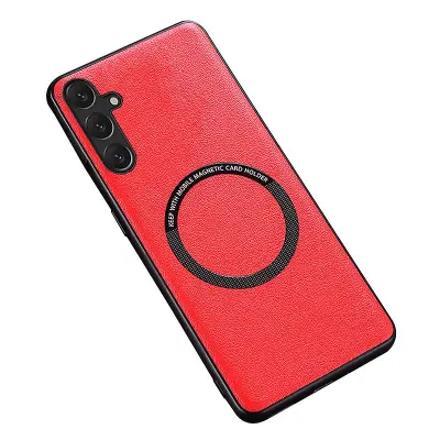 Za osnovo telefona Samsung Galaxy A54 5G združljiv z osnovo telefona MagSafe Charger PU usnje + PC + TPU
