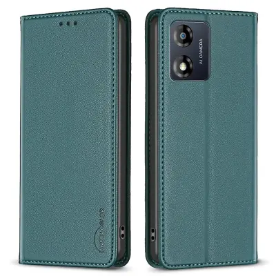 BINFEN COLOR BF18 Za Motorola Moto E13 4G Card Slot Design Phone Cover Usnjena torbica za telefon s stojalom