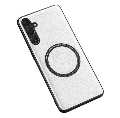 Za osnovo telefona Samsung Galaxy A54 5G združljiv z osnovo telefona MagSafe Charger PU usnje + PC + TPU
