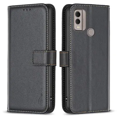 BINFEN COLOR BF17 za Nokio C22 torbica za stojalo za telefon, odporna na udarce, PU usnje + ovitek za telefon denarnica TPU