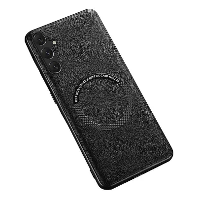 Za osnovo telefona Samsung Galaxy A54 5G združljiv z osnovo telefona MagSafe Charger PU usnje + PC + TPU