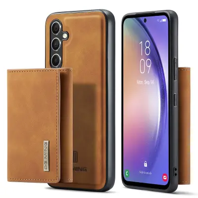 DG.MING M1 Series za Samsung Galaxy A54 5G PU usnje prevlečen PC+TPU ovitek s stojalom, magnetna snemljiva torbica za telefon denarnica
