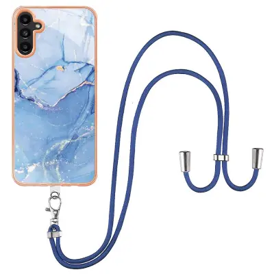Za Samsung Galaxy A54 5G 2,0 mm ovitek za telefon YB IMD Series-18 Style E TPU galvaniziran marmorni vzorec IMD ovitek z vrvico