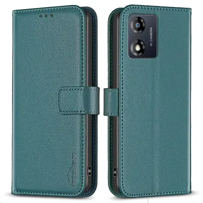 BINFEN COLOR BF17 za Motorola Moto E13 4G torbica za telefon s preklopno denarnico, PU usnjeno stojalo, magnetni pokrov