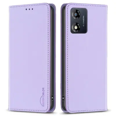 BINFEN COLOR BF18 Za Motorola Moto E13 4G Card Slot Design Phone Cover Usnjena torbica za telefon s stojalom