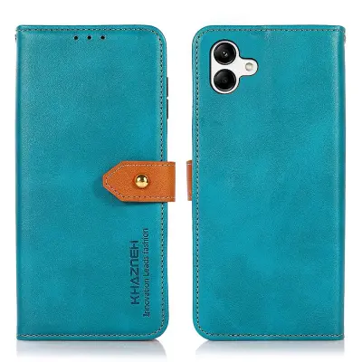 KHAZNEH za Samsung Galaxy F14 5G usnjena torbica za telefon s teksturo goveje kože, ovitek za telefon s stojalom
