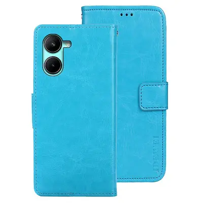IDEWEI Za Realme C33 2023 4G/C33 4G Denarnica Crazy Horse Texture Stojalo Cover PU usnjena torbica za telefon