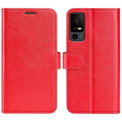 Za TCL 40R 5G protiprašna torbica za telefon s teksturo Crazy Horse PU usnjena denarnica s preklopnim stojalom