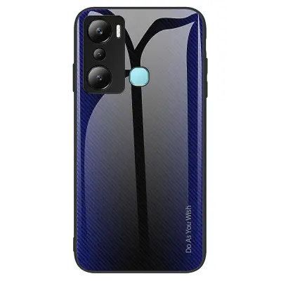 Teksturni ovitek iz ogljikovih vlaken za Infinix Hot 20i 4G, hrbtna stran iz kaljenega stekla, mehka torbica za telefon z okvirjem TPU