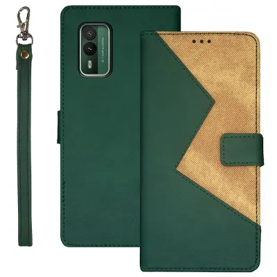 Stojalo za telefon Nokia XR21, preklopni pokrov iz PU usnja, reže za kartice, barva spajanja