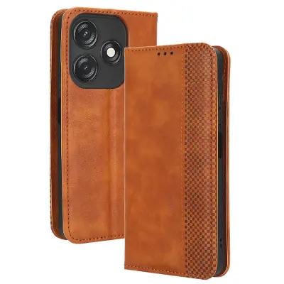 Za Tecno Spark 10C 4G torbica za telefon z denarnico, protiprašno stojalo, zaščitni ovitek iz PU usnja z retro teksturo