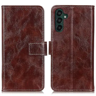 Retro usnjen ovitek za telefon za Samsung Galaxy A24 4G, tekstura Crazy Horse, odporen na padce etui za telefon stojalo denarnica