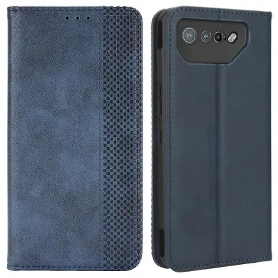 Za Asus ROG Phone 7 5G Retro PU usnjeni ovitek, stojalo, denarnica, magnetno zapiranje, etui za mobilni telefon