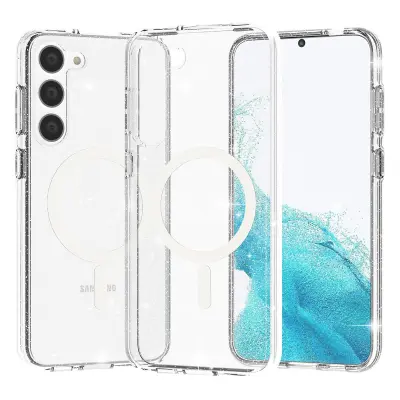 Magnetni ovitek za Samsung Galaxy S23, trden PC soft TPU zaščitni ovitek za telefon