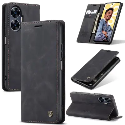 CASEME 013 Series For Realme C55 PU usnjena denarnica Shell, odporna na padce, preklopna torbica za telefon