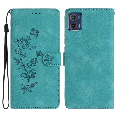 Za Motorola Moto G42 4G PU usnjena torbica z vtisnjenim metuljem, odporna na udarce, stojalo, denarnica, telefonska torbica