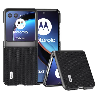 ABEEL Za Motorola Razr 40 Ultra 5G ovitek za telefon proti praskam iz govejega usnja + trden ovitek za telefon za osebni računalnik