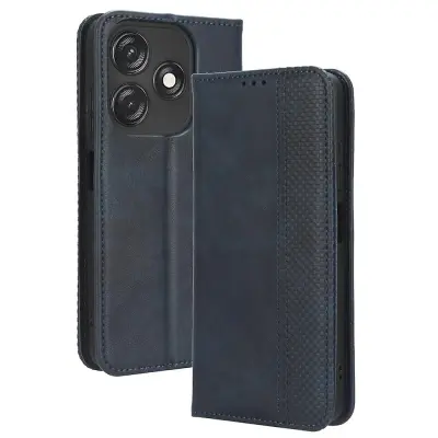 Za Tecno Spark 10C 4G torbica za telefon z denarnico, protiprašno stojalo, zaščitni ovitek iz PU usnja z retro teksturo