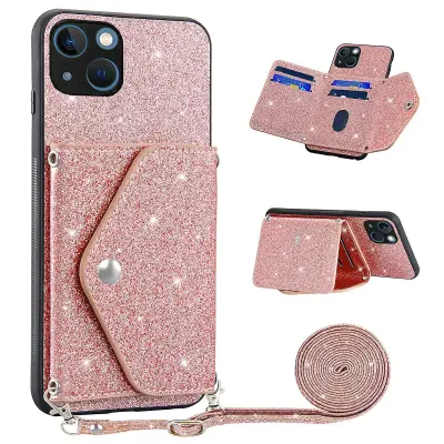 Ovitek iz PU usnja + TPU za iPhone 13 mini 5,4 inčni trikotni ovitek za telefon s stojalom za kartice