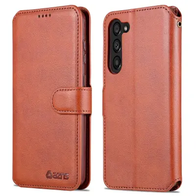 AZNS za Samsung Galaxy S23+ zaščitni ovitek za telefon s telečjo teksturo in stojalom za denarnico