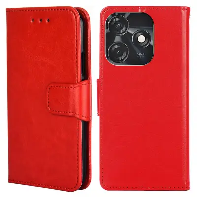 Ovitek proti padcem za Tecno Spark 10C 4G, PU usnjena torbica za telefon s stojalom