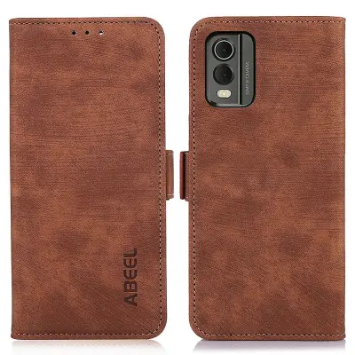 ABEEL Za Nokia C32 retro teksturni ovitek z magnetnim zapiranjem PU usnjena torbica za stojalo za telefon denarnica